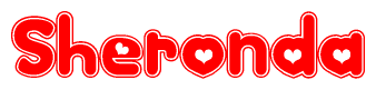 The image displays the word Sheronda written in a stylized red font with hearts inside the letters.