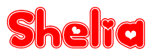 The image displays the word Shelia written in a stylized red font with hearts inside the letters.