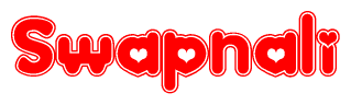 The image displays the word Swapnali written in a stylized red font with hearts inside the letters.