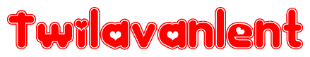 The image displays the word Twilavanlent written in a stylized red font with hearts inside the letters.