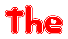 The image is a clipart featuring the word The written in a stylized font with a heart shape replacing inserted into the center of each letter. The color scheme of the text and hearts is red with a light outline.