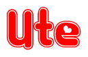 The image displays the word Ute written in a stylized red font with hearts inside the letters.