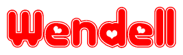 The image displays the word Wendell written in a stylized red font with hearts inside the letters.