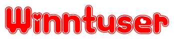 The image displays the word Winntuser written in a stylized red font with hearts inside the letters.