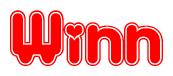 The image displays the word Winn written in a stylized red font with hearts inside the letters.