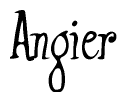 Cursive 'Angier' Text