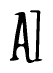 The image contains the word 'Al' written in a cursive, stylized font.