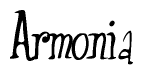 The image is of the word Armonia stylized in a cursive script.