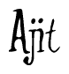 The image is a stylized text or script that reads 'Ajit' in a cursive or calligraphic font.