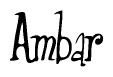 The image contains the word 'Ambar' written in a cursive, stylized font.