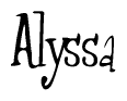 The image contains the word 'Alyssa' written in a cursive, stylized font.