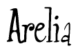 The image is a stylized text or script that reads 'Arelia' in a cursive or calligraphic font.