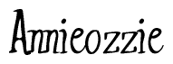 The image contains the word 'Annieozzie' written in a cursive, stylized font.