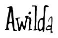 The image contains the word 'Awilda' written in a cursive, stylized font.