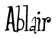 The image contains the word 'Ablair' written in a cursive, stylized font.