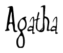 The image is a stylized text or script that reads 'Agatha' in a cursive or calligraphic font.