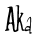 The image is of the word Aka stylized in a cursive script.