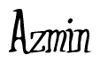 The image contains the word 'Azmin' written in a cursive, stylized font.