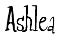 The image is of the word Ashlea stylized in a cursive script.