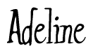 The image is of the word Adeline stylized in a cursive script.