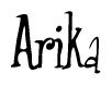 The image contains the word 'Arika' written in a cursive, stylized font.