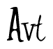The image is a stylized text or script that reads 'Avt' in a cursive or calligraphic font.