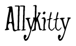 The image contains the word 'Allykitty' written in a cursive, stylized font.