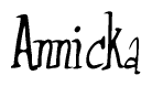 The image is a stylized text or script that reads 'Annicka' in a cursive or calligraphic font.