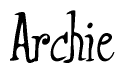 The image is of the word Archie stylized in a cursive script.