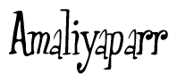 The image is a stylized text or script that reads 'Amaliyaparr' in a cursive or calligraphic font.