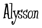The image is of the word Alysson stylized in a cursive script.