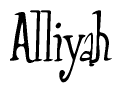 The image contains the word 'Alliyah' written in a cursive, stylized font.