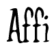 The image is of the word Affi stylized in a cursive script.