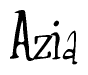 The image is a stylized text or script that reads 'Azia' in a cursive or calligraphic font.