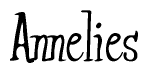 The image is of the word Annelies stylized in a cursive script.