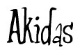 The image is of the word Akidas stylized in a cursive script.
