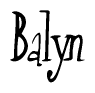The image is a stylized text or script that reads 'Balyn' in a cursive or calligraphic font.