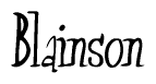 The image contains the word 'Blainson' written in a cursive, stylized font.