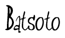 The image is of the word Batsoto stylized in a cursive script.