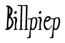 The image contains the word 'Billpiep' written in a cursive, stylized font.