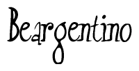 The image is of the word Beargentino stylized in a cursive script.
