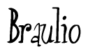 The image contains the word 'Braulio' written in a cursive, stylized font.