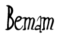 The image is of the word Bemam stylized in a cursive script.