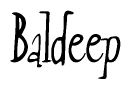 The image contains the word 'Baldeep' written in a cursive, stylized font.