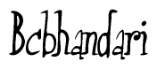 The image is a stylized text or script that reads 'Bcbhandari' in a cursive or calligraphic font.