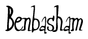 The image is a stylized text or script that reads 'Benbasham' in a cursive or calligraphic font.