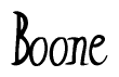 The image contains the word 'Boone' written in a cursive, stylized font.