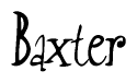 The image is a stylized text or script that reads 'Baxter' in a cursive or calligraphic font.