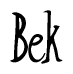 The image contains the word 'Bek' written in a cursive, stylized font.