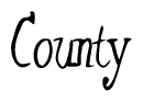 The image is of the word County stylized in a cursive script.